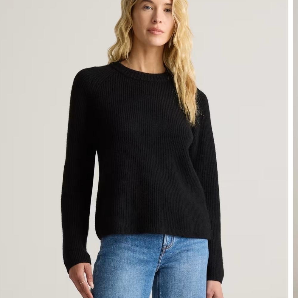 Quince Mongolian Cashmere Fisherman Crewneck Sweater
